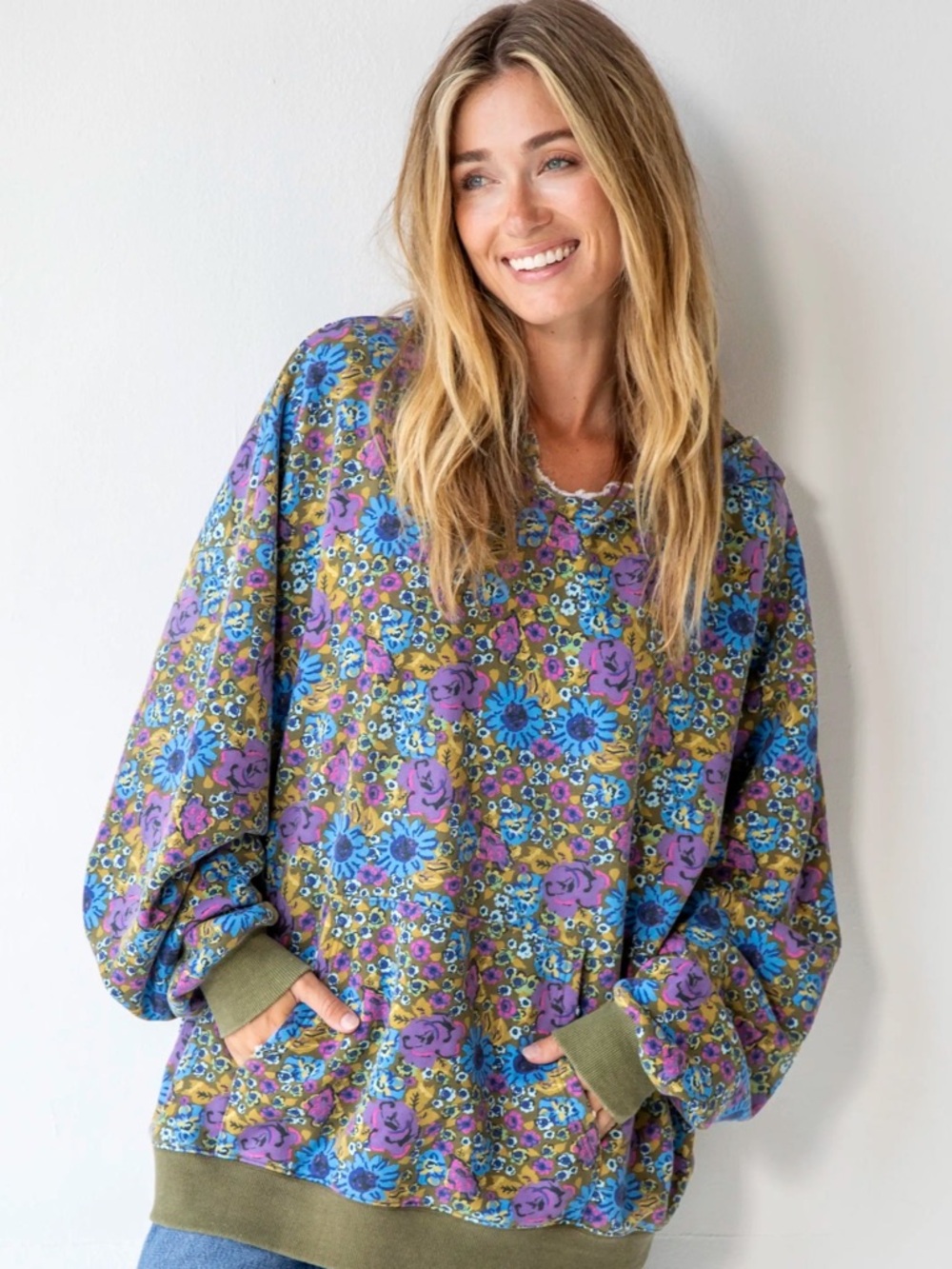 Natural Life Bohemian Oversized Floral Hoodie - Picture 3 of 14